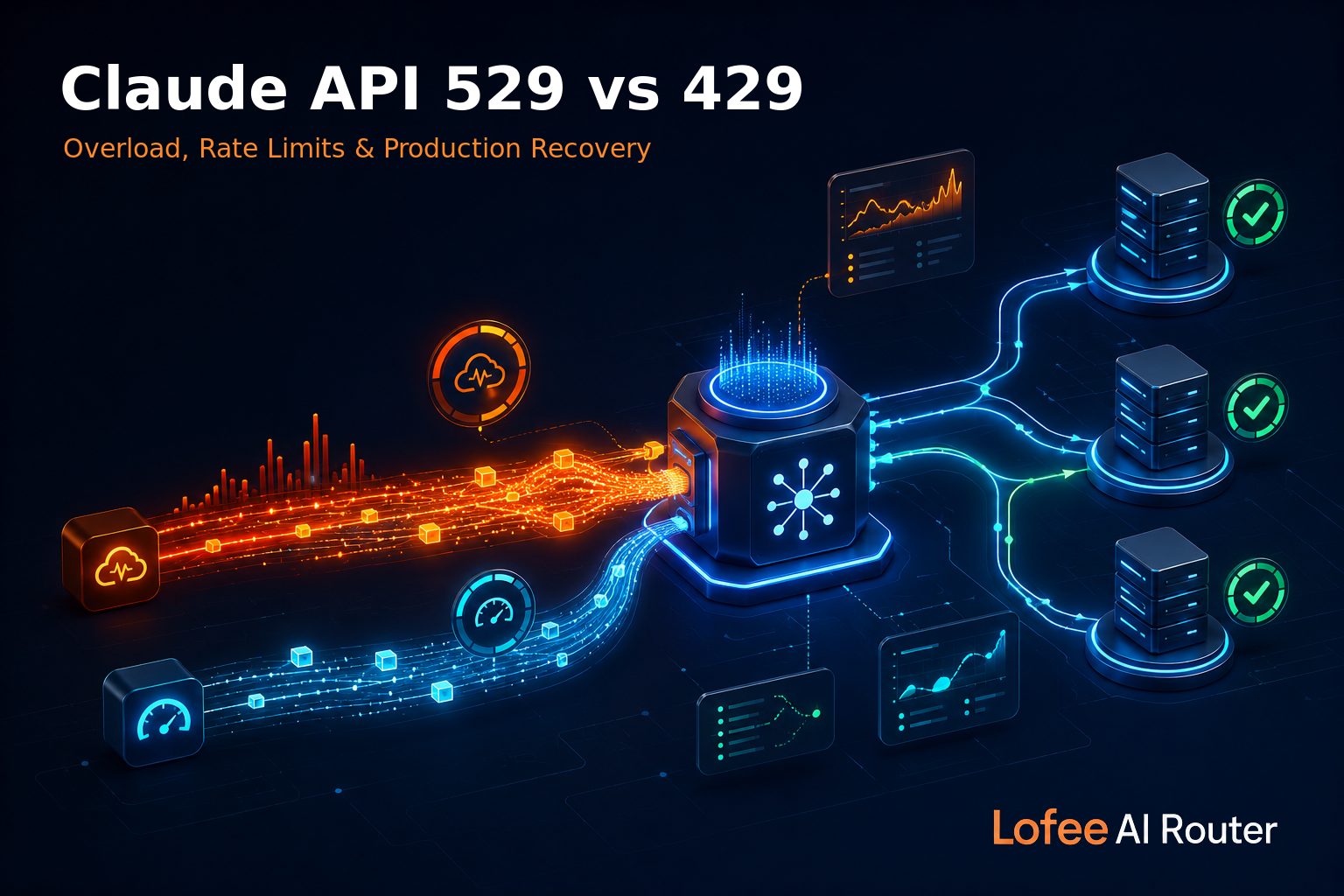 Claude API 529 error versus 429 rate limit production recovery with Lofee AI Router