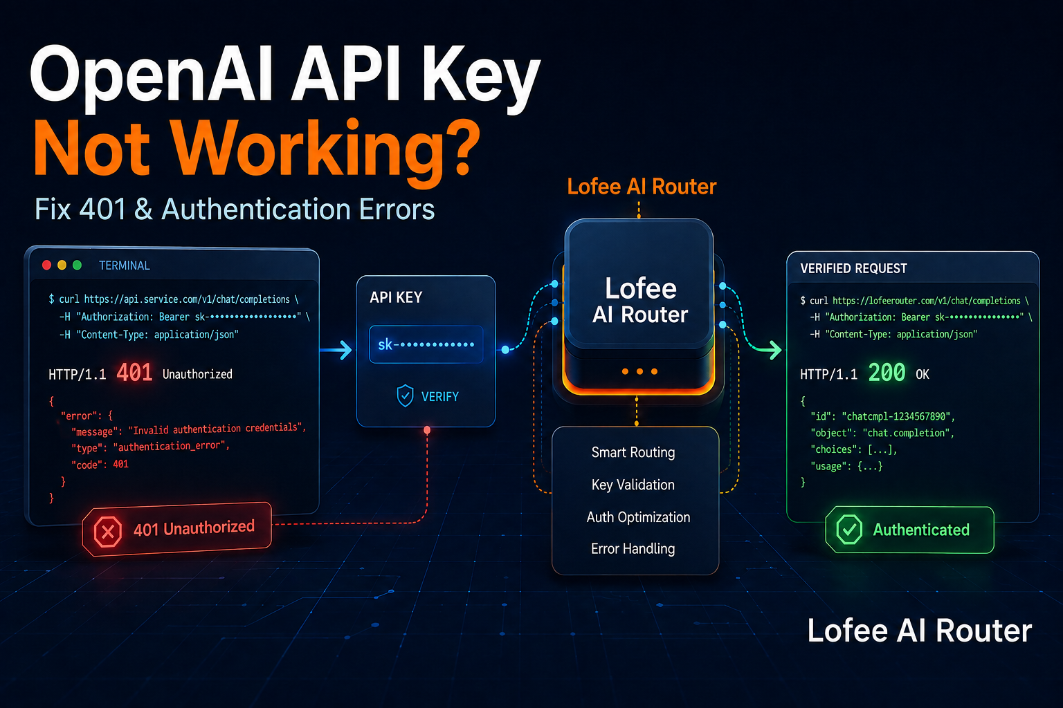 OpenAI API key not working production guide for AI developers — Lofee AI Router